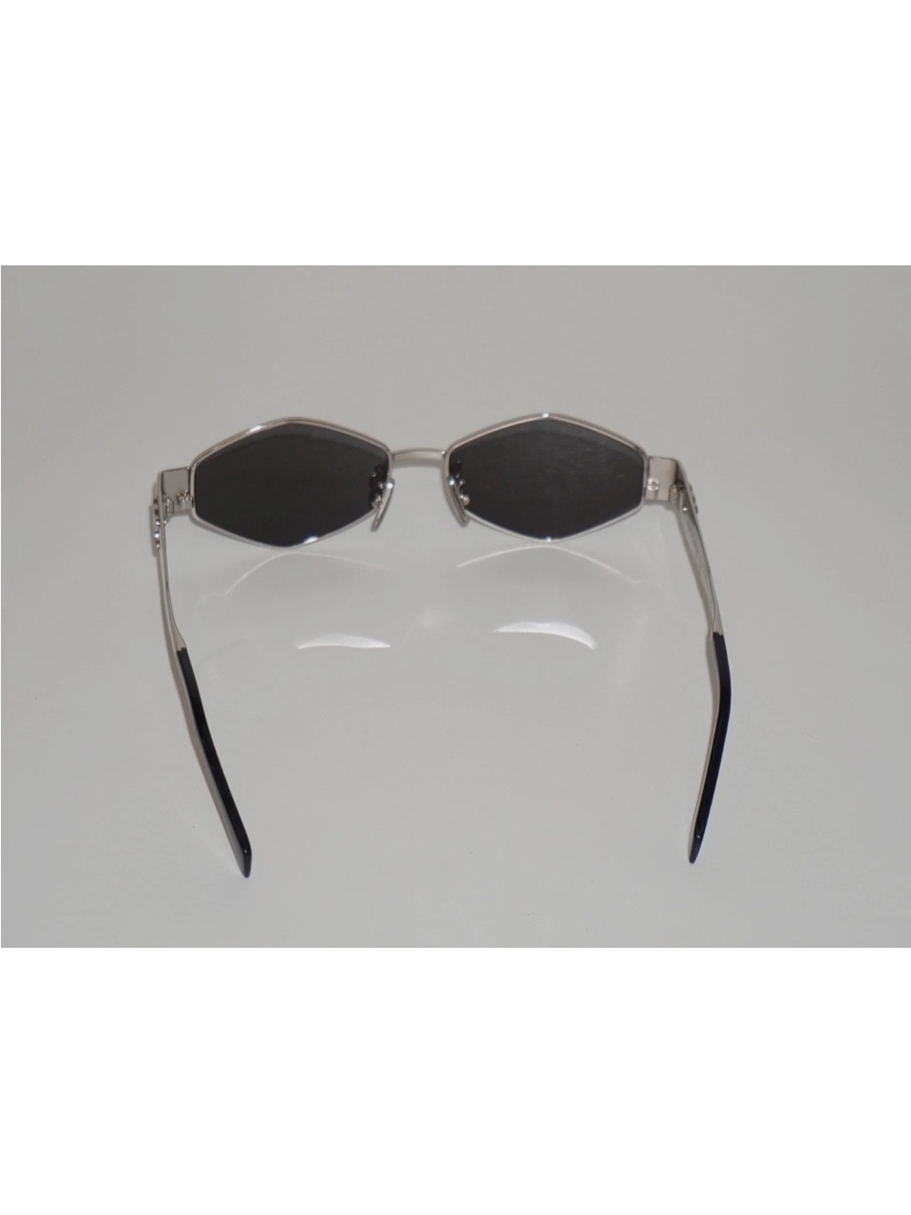 Celine Metal Triomphe 54MM Geometric Silver Sunglasses Gray Tinted Lens CL40254U - Picture 7 of 14